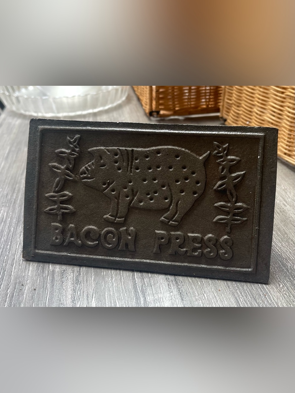 Vintage Cast Iron Bacon Press